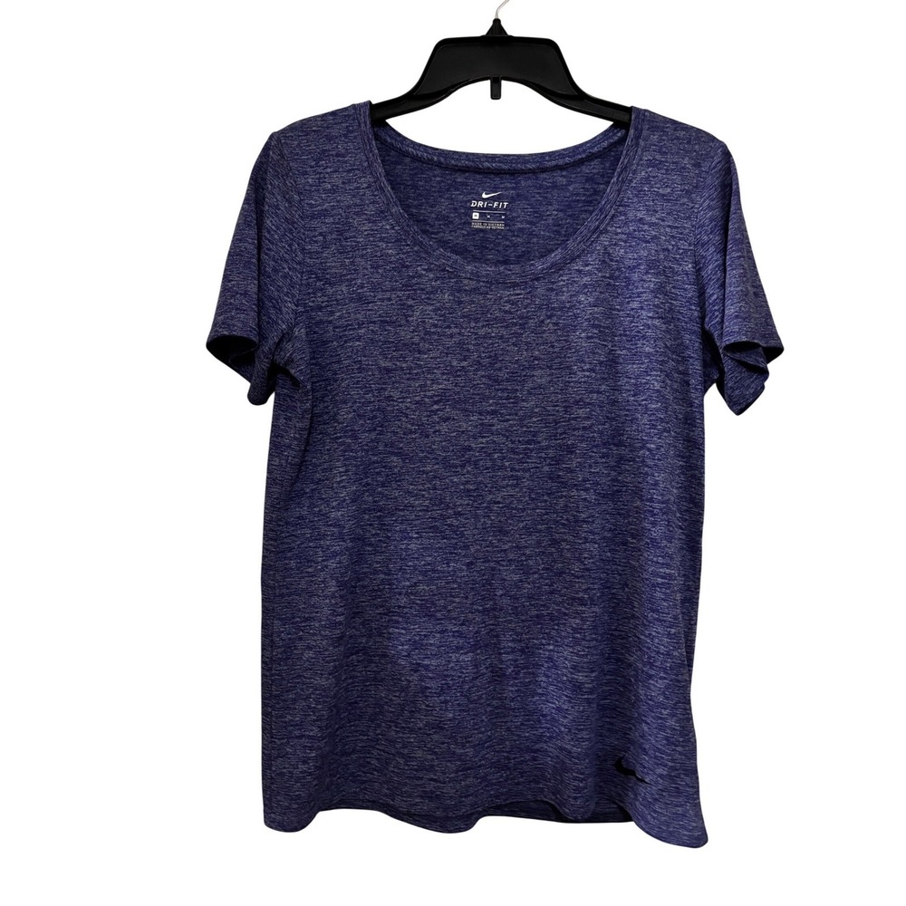 Nike Women's‎ Dri-Fit Top Medium EUC Blue Scoop Neck Athletic Workout